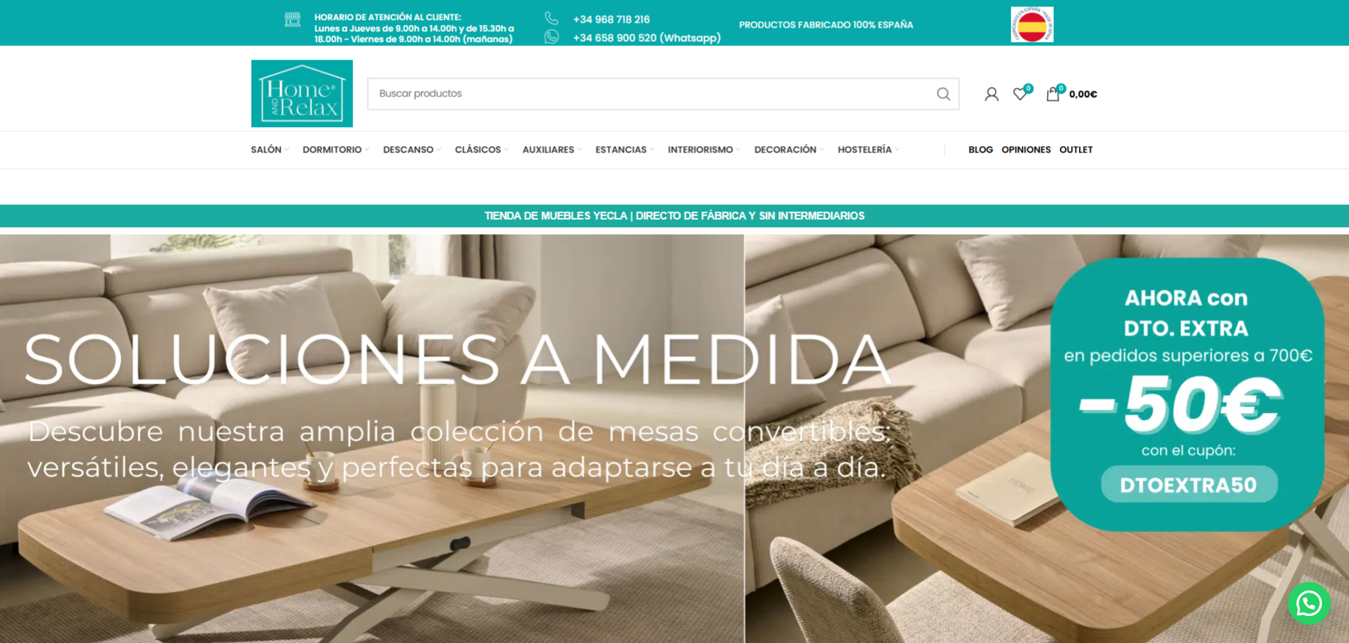 Diseño web Home And Relax en Adeje — proyecto Webzalia
